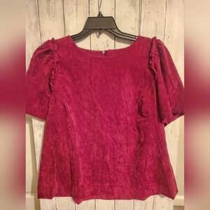 Cord BURGUNDY Women's Top